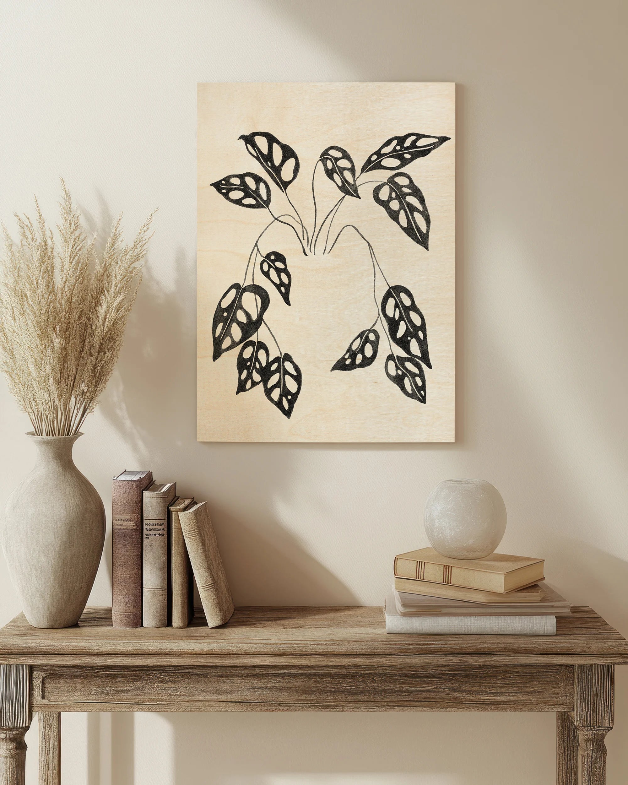 Black Houseplant Print